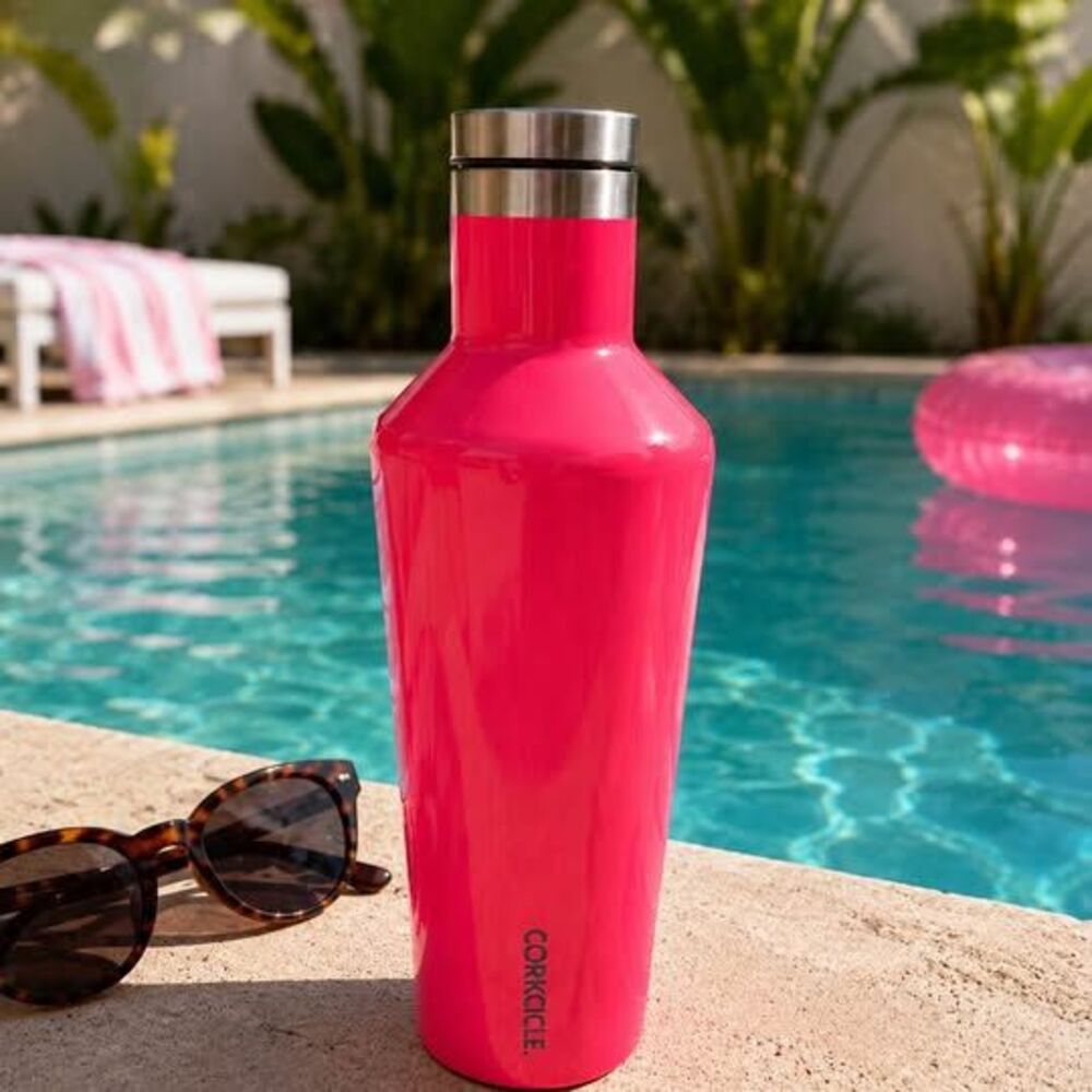 Corkcicle Coral Pink Stainless Steel Insulated Canteen Water Bottle 25 oz